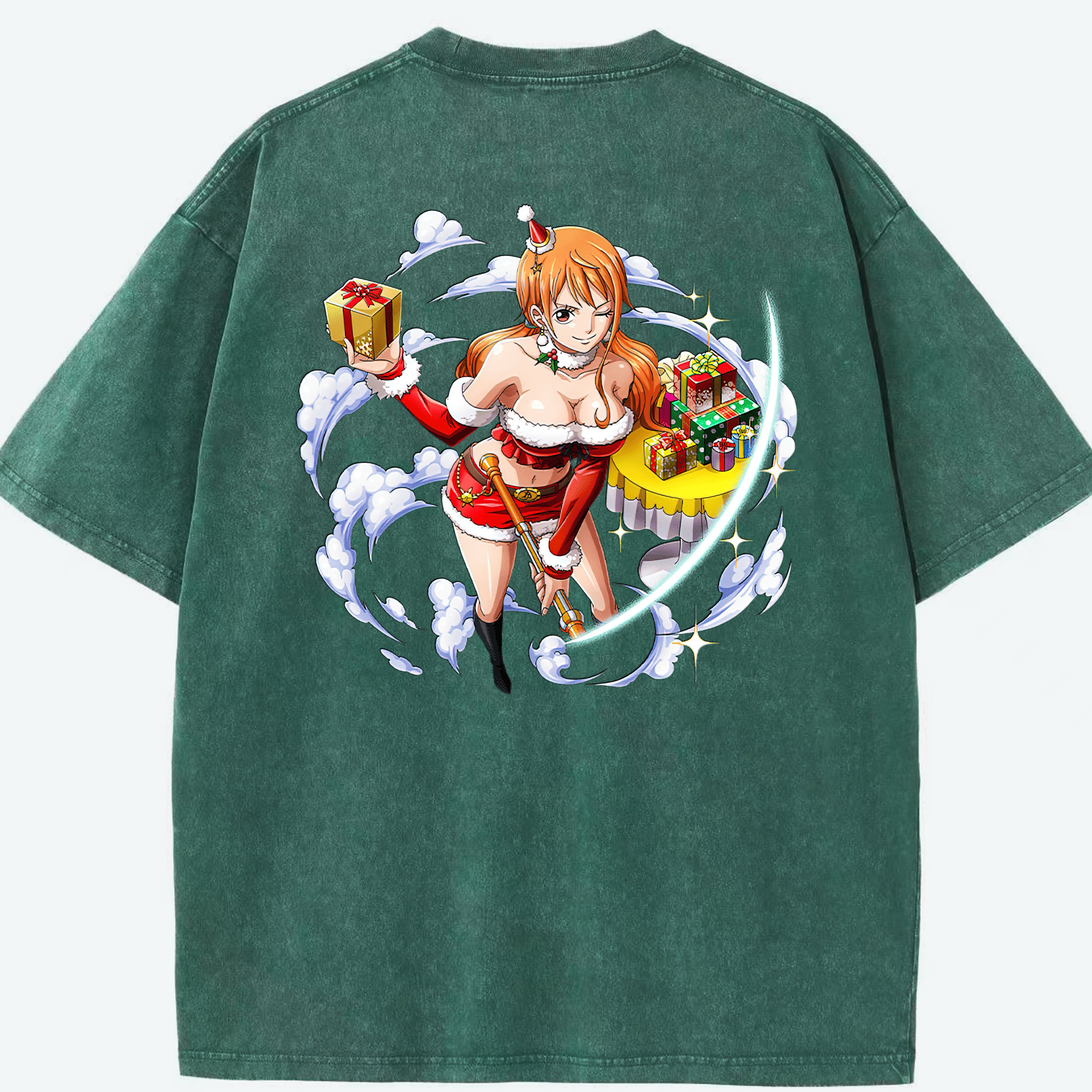 ワンピース ナミ ONE PIECE Nami 綿100% ヴィンテージ風 半袖Tシャツ（背面プリント）
